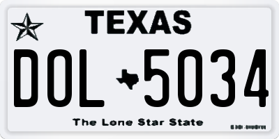 TX license plate DOL5034