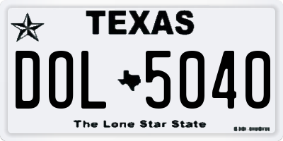 TX license plate DOL5040