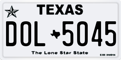 TX license plate DOL5045