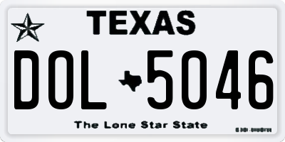 TX license plate DOL5046