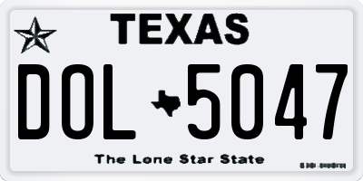 TX license plate DOL5047