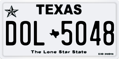 TX license plate DOL5048