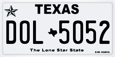 TX license plate DOL5052