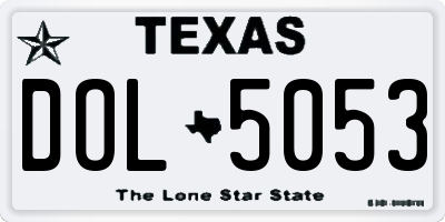 TX license plate DOL5053