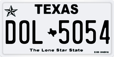 TX license plate DOL5054