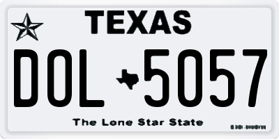 TX license plate DOL5057
