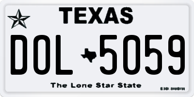 TX license plate DOL5059