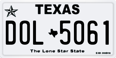 TX license plate DOL5061