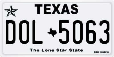 TX license plate DOL5063