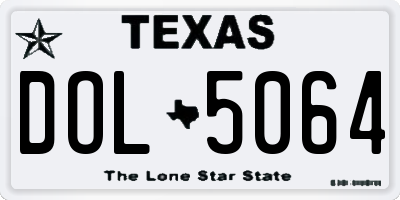 TX license plate DOL5064