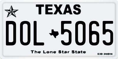 TX license plate DOL5065