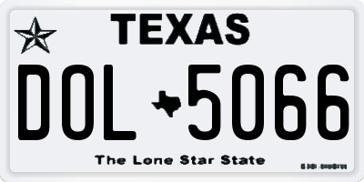 TX license plate DOL5066