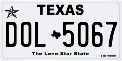 TX license plate DOL5067
