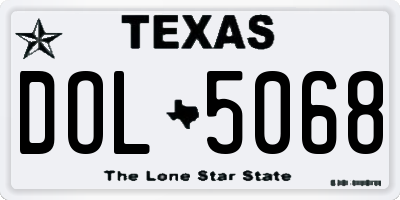 TX license plate DOL5068