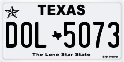 TX license plate DOL5073