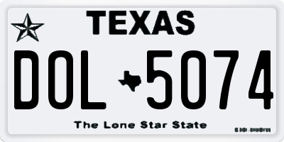 TX license plate DOL5074
