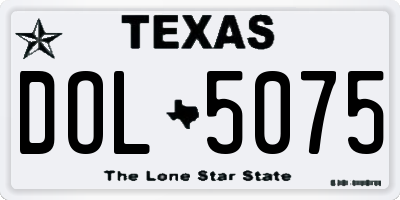 TX license plate DOL5075