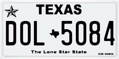 TX license plate DOL5084