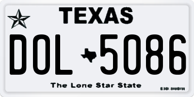 TX license plate DOL5086