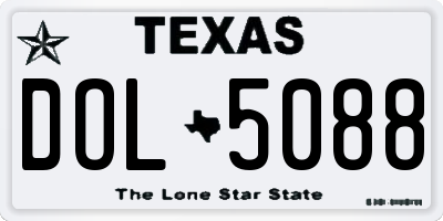 TX license plate DOL5088