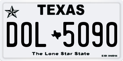 TX license plate DOL5090