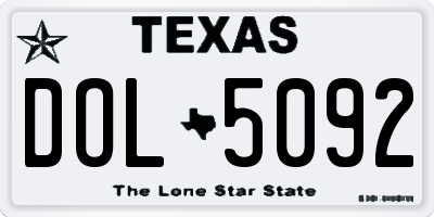 TX license plate DOL5092