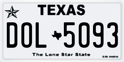 TX license plate DOL5093