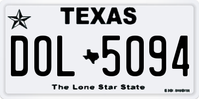 TX license plate DOL5094