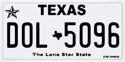 TX license plate DOL5096