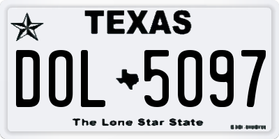 TX license plate DOL5097