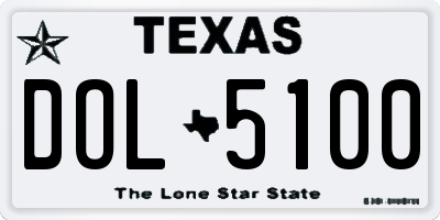 TX license plate DOL5100