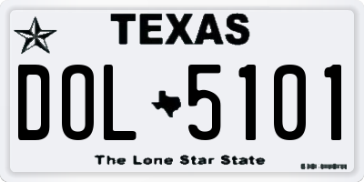 TX license plate DOL5101
