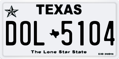 TX license plate DOL5104