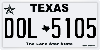 TX license plate DOL5105