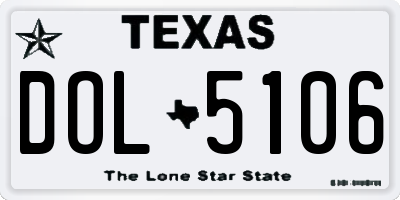 TX license plate DOL5106