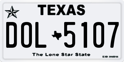 TX license plate DOL5107