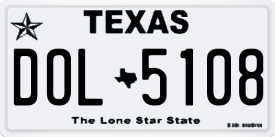 TX license plate DOL5108