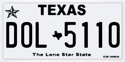 TX license plate DOL5110
