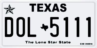 TX license plate DOL5111