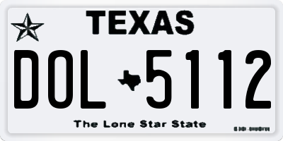 TX license plate DOL5112