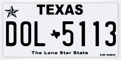 TX license plate DOL5113