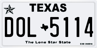 TX license plate DOL5114