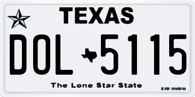 TX license plate DOL5115