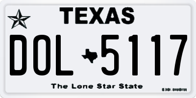 TX license plate DOL5117