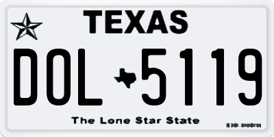 TX license plate DOL5119