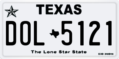 TX license plate DOL5121