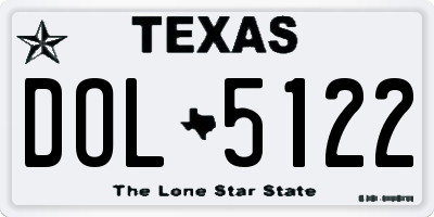 TX license plate DOL5122