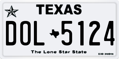 TX license plate DOL5124