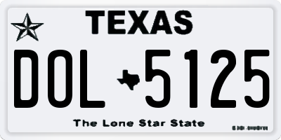 TX license plate DOL5125