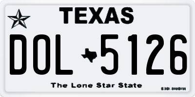 TX license plate DOL5126